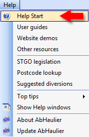 Help > Start